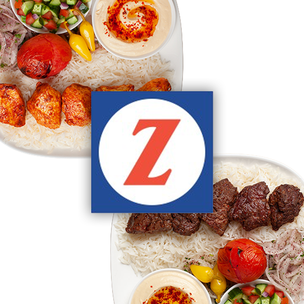 Zankou Chicken plates and logo